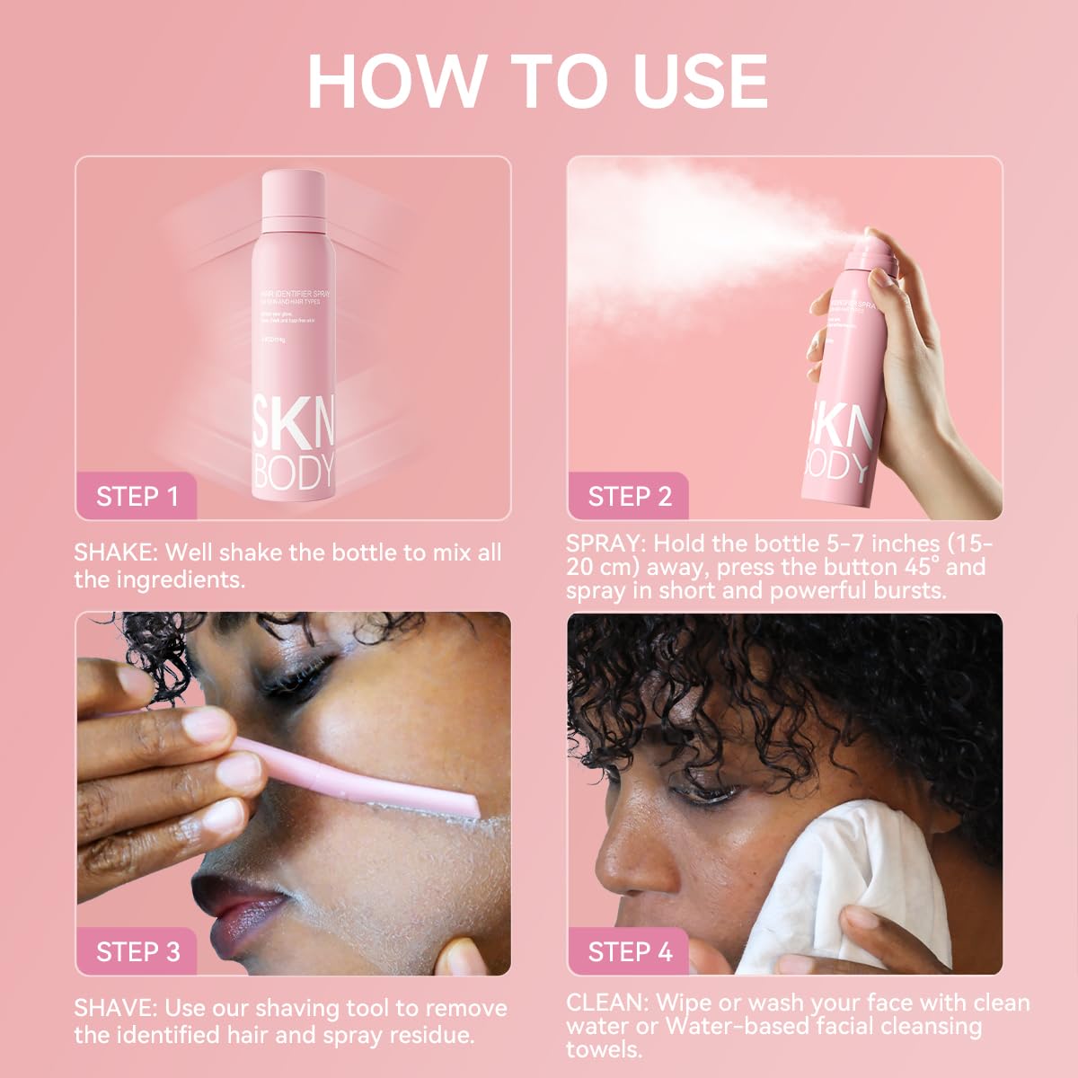 (Premium) Hair Identifier Spray (100 ML) & 4 blades